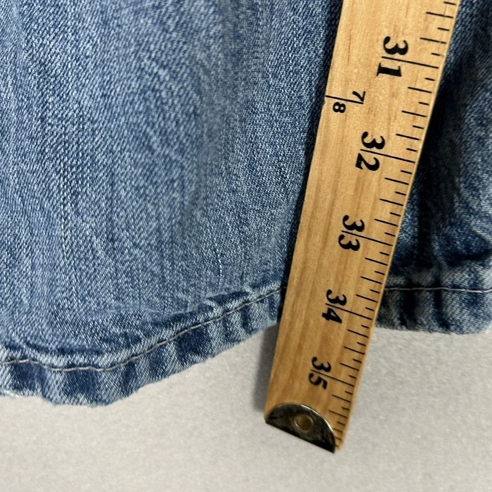 Levis 514 Jeans Mens 36X34 Blue Straight Fit Classic 5-Pocket Distressed Denim